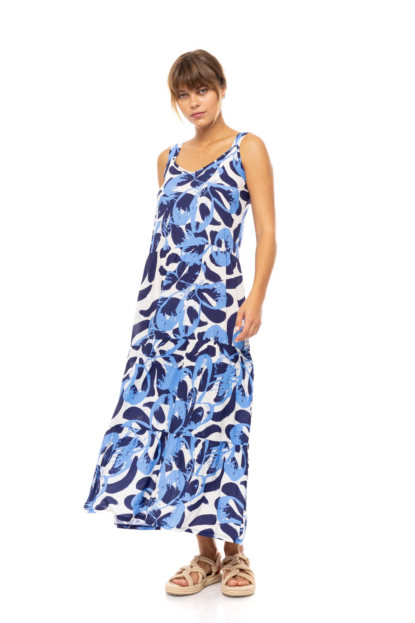 Pink Label - Beachwear Long Abstract Floral