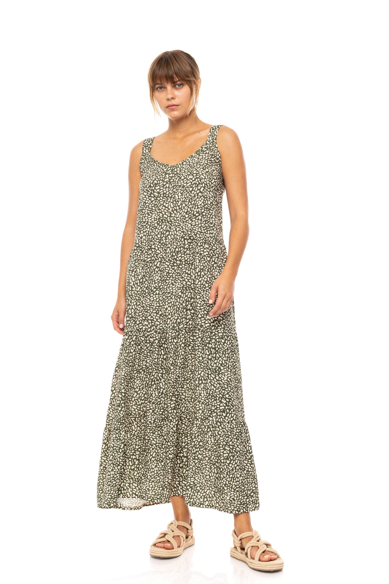 Pink Label - Beachwear Long Ditsy Green