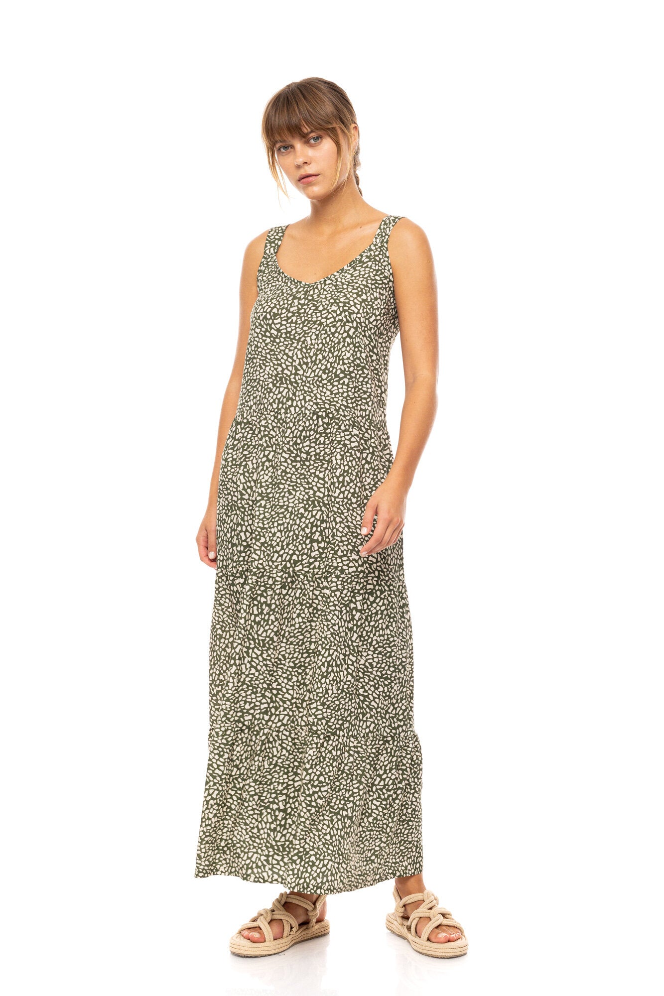 Pink Label - Beachwear Long Ditsy Green