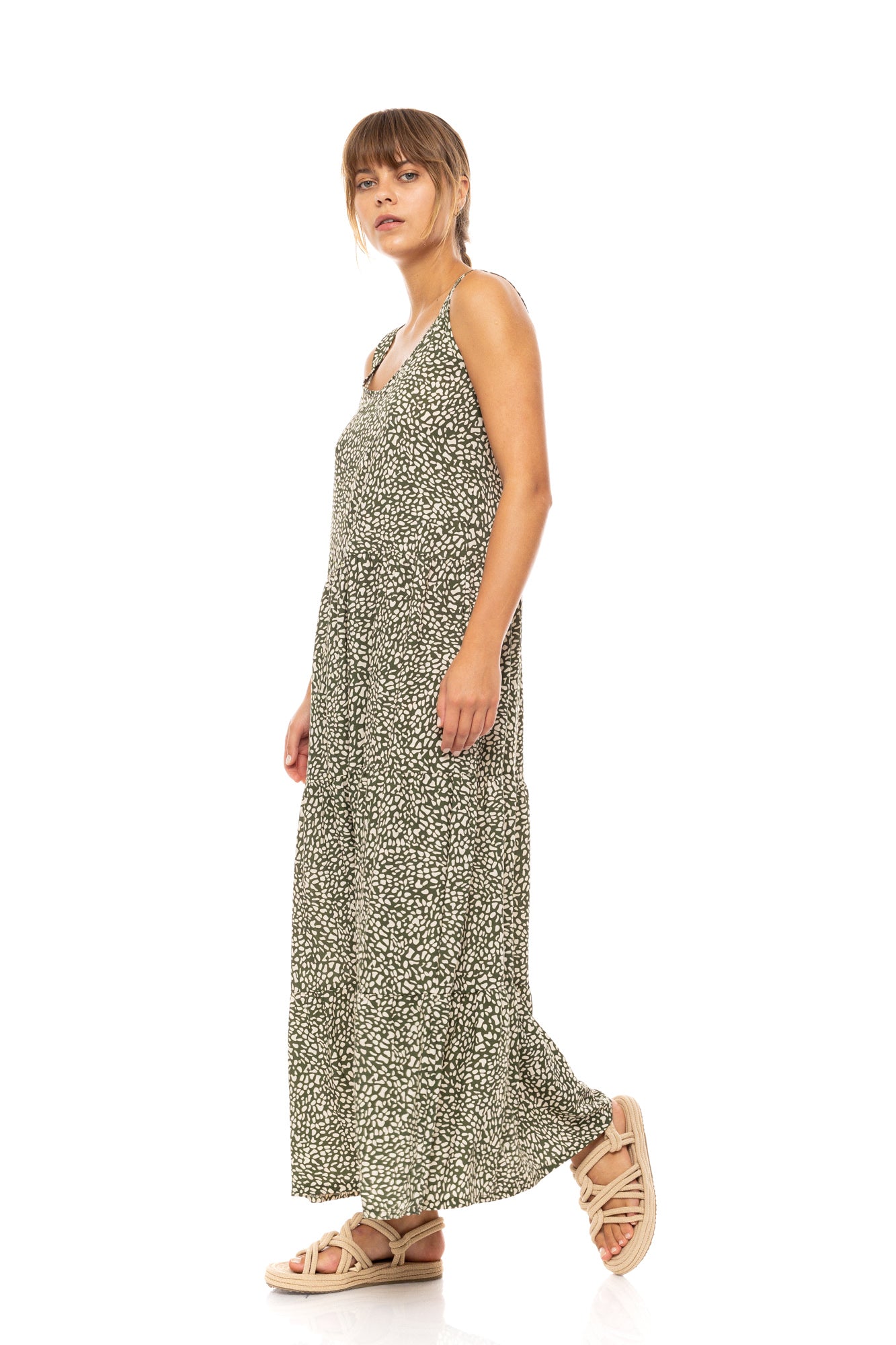Pink Label - Beachwear Long Ditsy Green