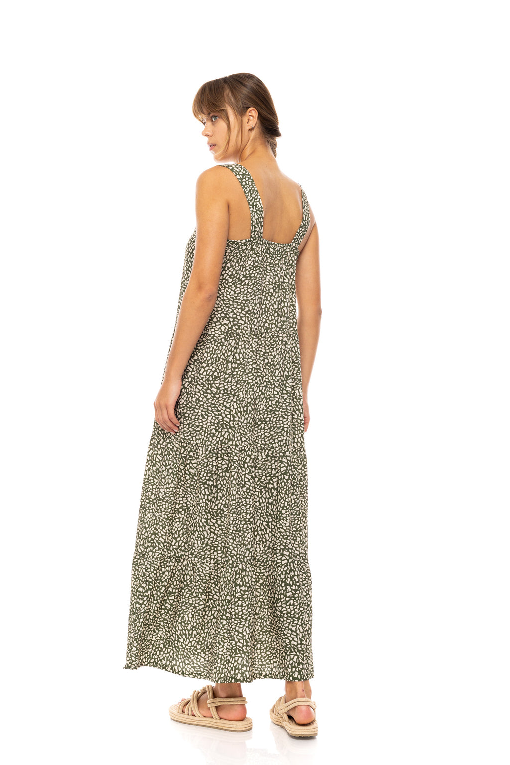 Pink Label - Beachwear Long Ditsy Green