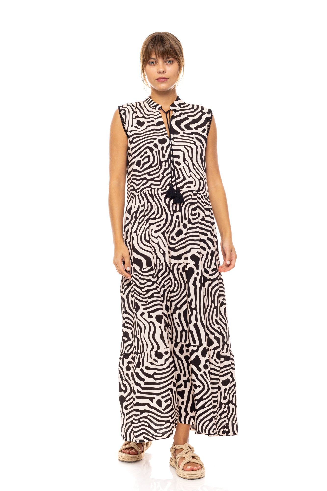 Pink Label - Beachwear Long Black Geo