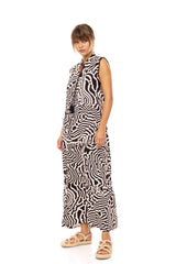 Pink Label - Beachwear Long Black Geo