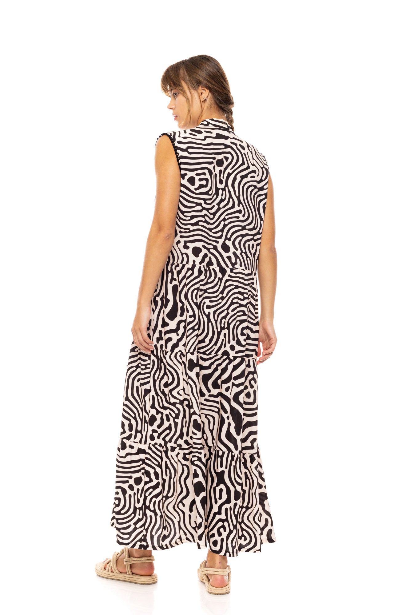 Pink Label - Beachwear Long Black Geo