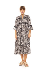 Pink Label - Beachwear Long Black Leopard