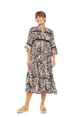 Pink Label - Beachwear Long Black Leopard
