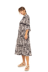 Pink Label - Beachwear Long Black Leopard