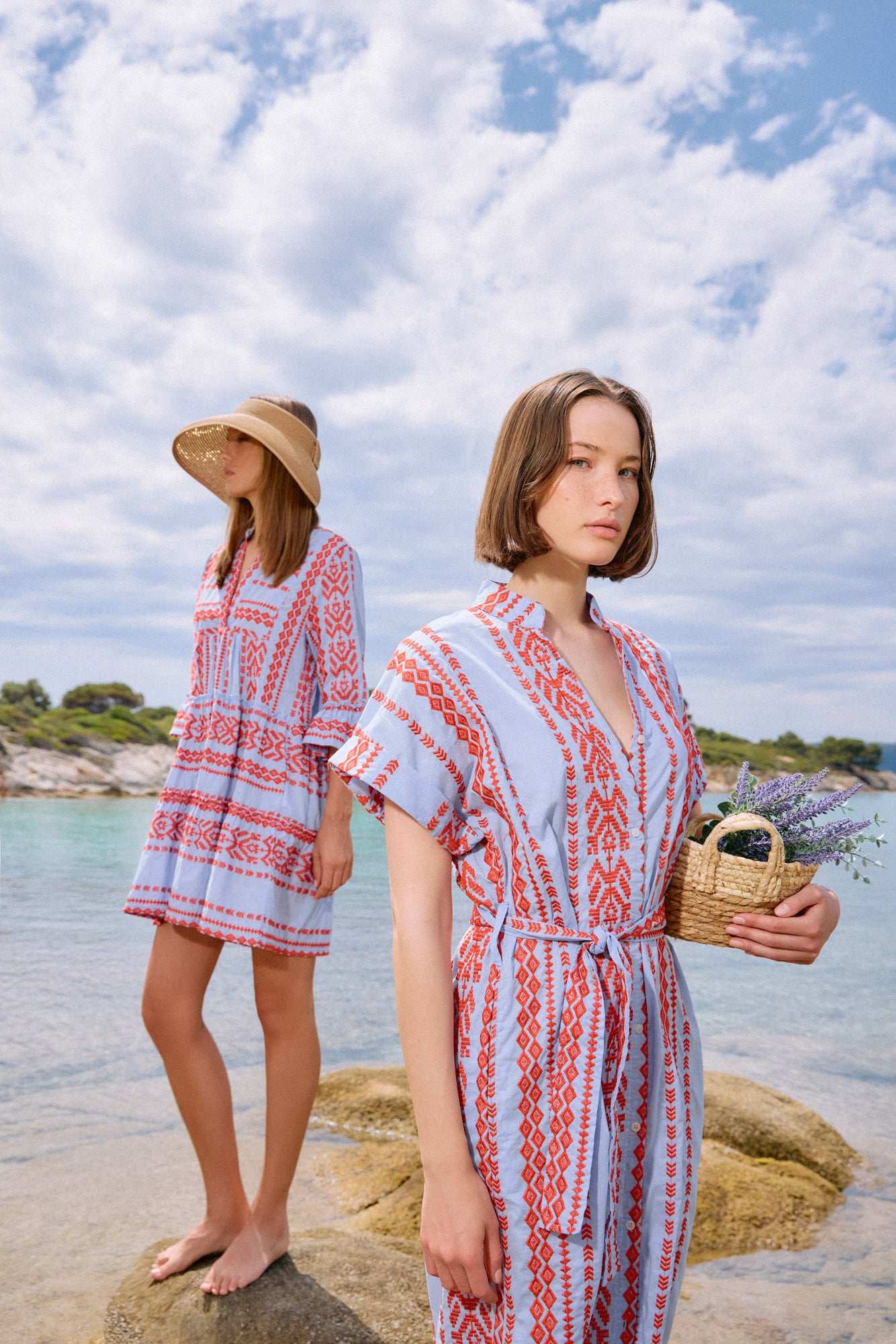Pink Label - Beachwear Embrodery Ice Blue