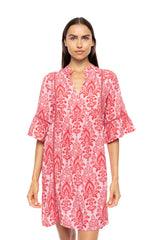 Pink Label - Beachwear Red Paisley