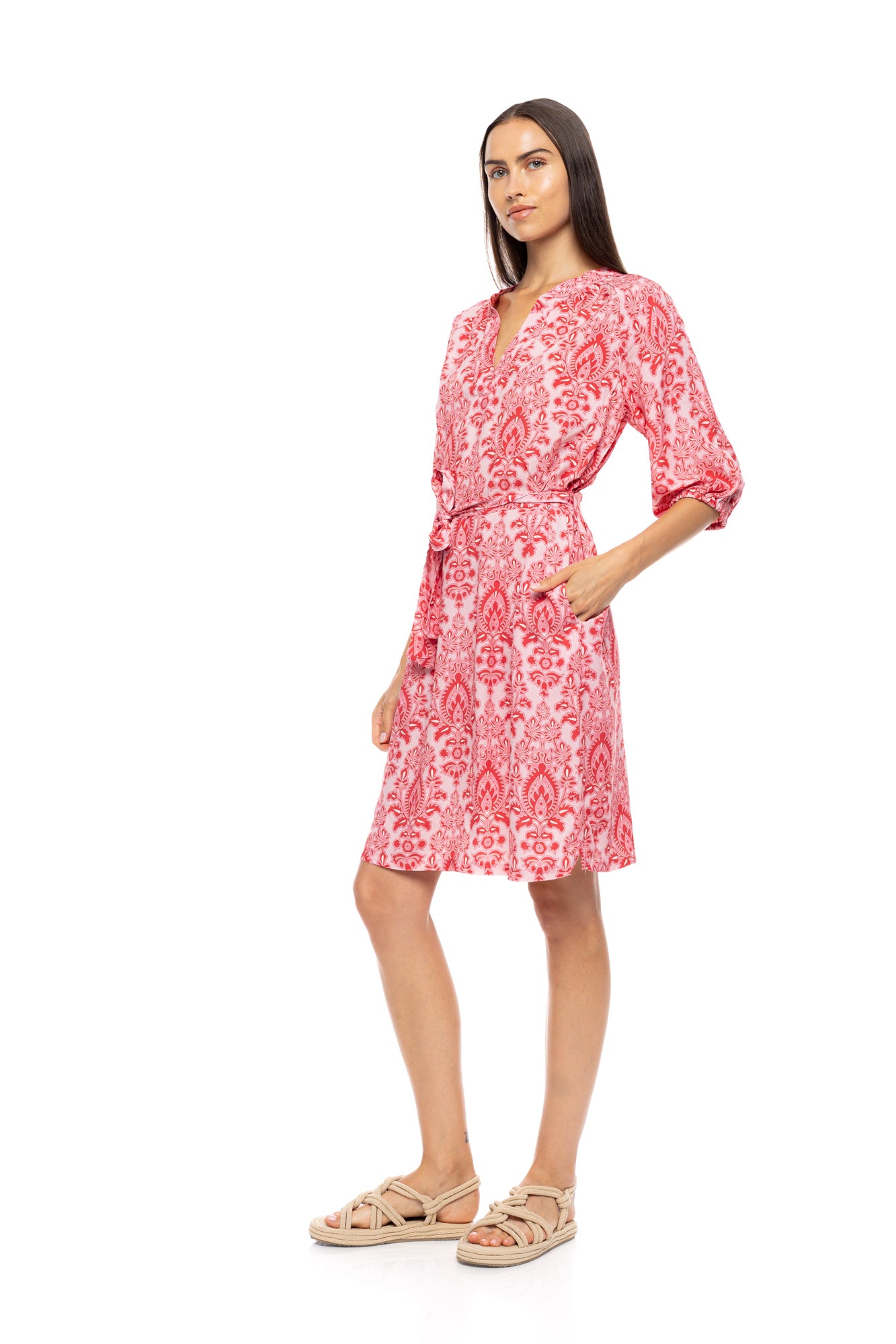 Pink Label - Beachwear Red Paisley