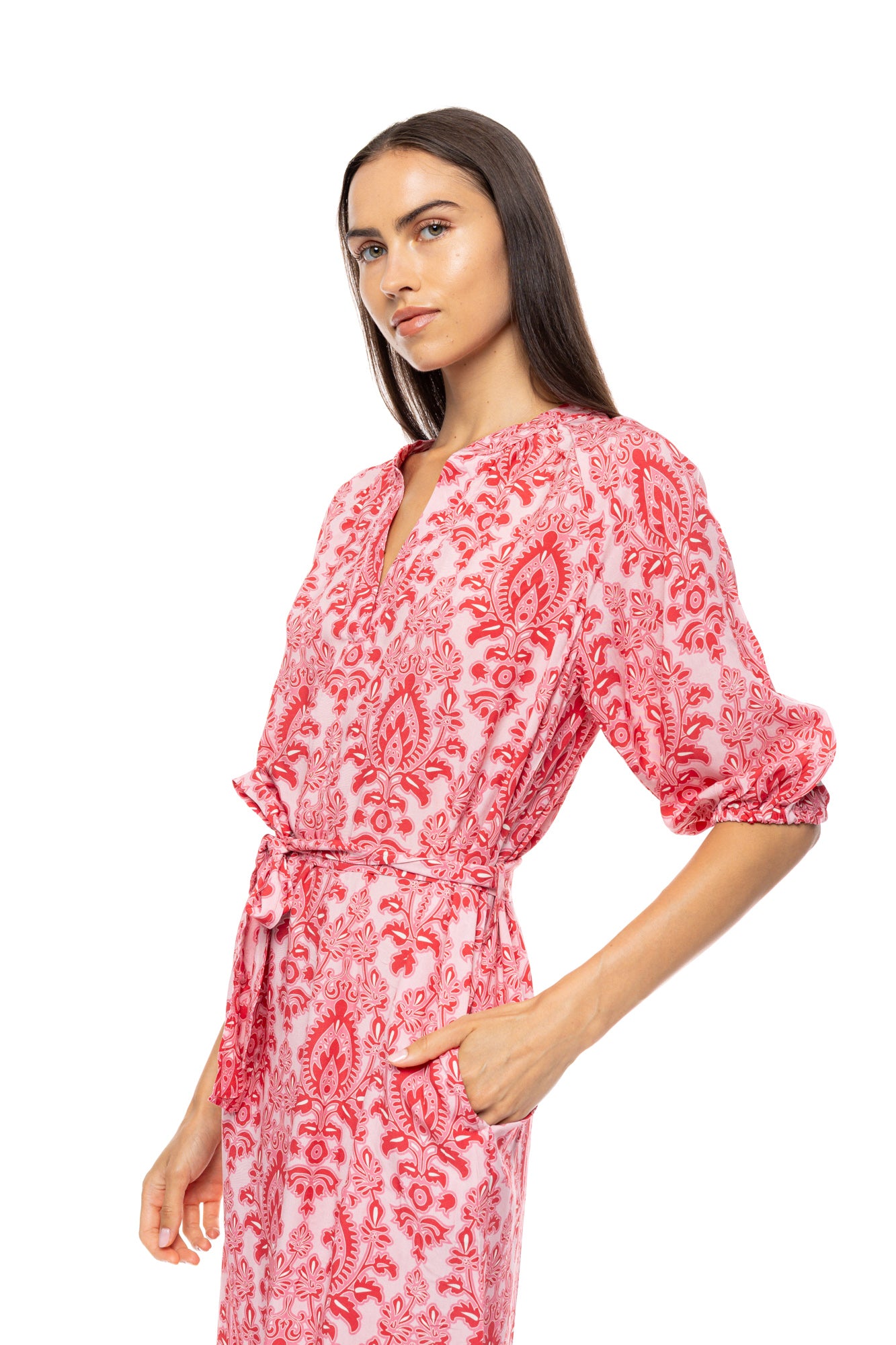 Pink Label - Beachwear Red Paisley