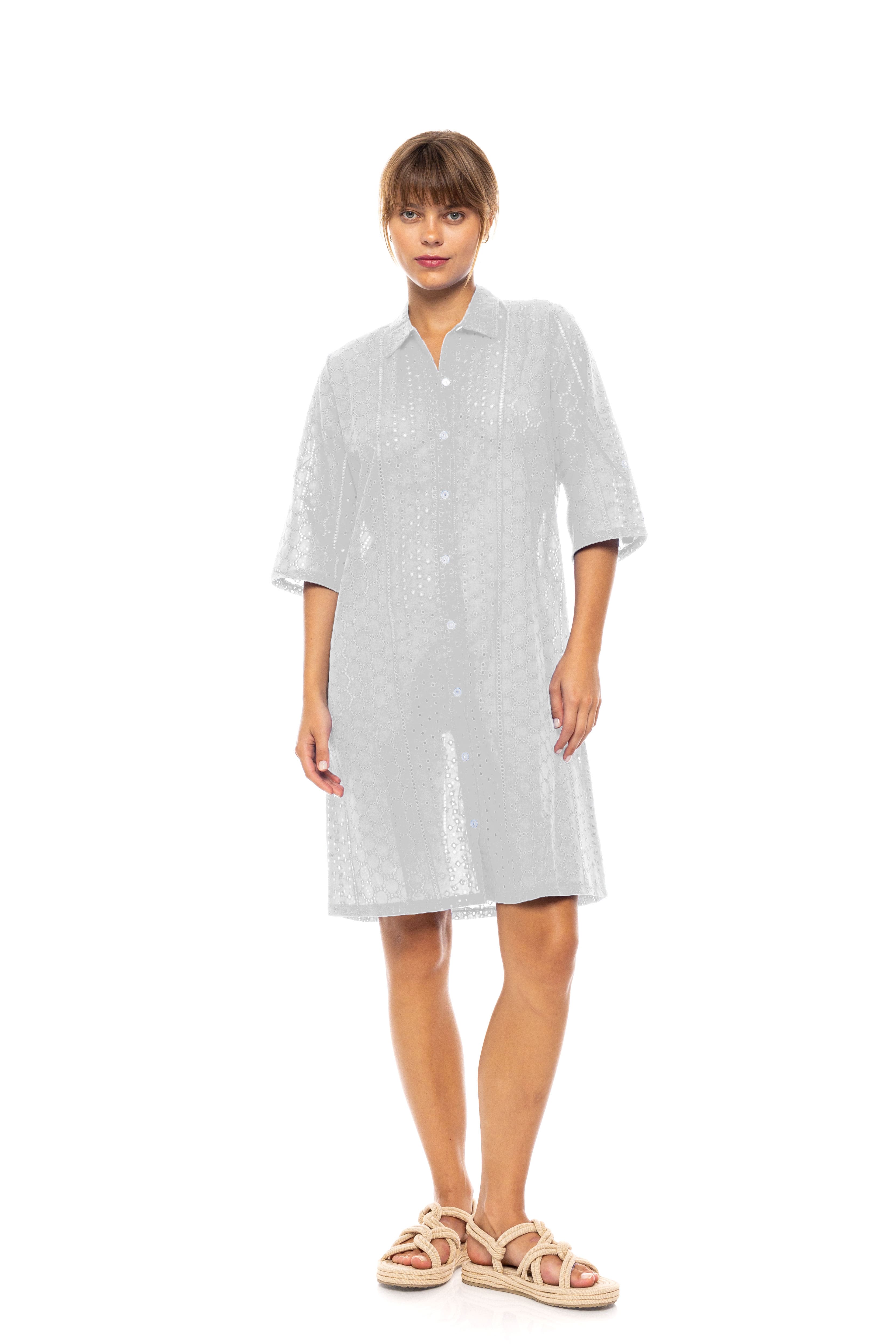 Pink Label - Beachwear Buttoned Embrodery