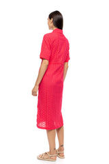 Pink Label - Beachwear Long Buttoned Embrodery