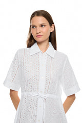 Pink Label - Beachwear Long Buttoned Embrodery