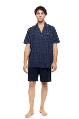 Ulisse - Pyjama Buttoned Shorts Blue Nights
