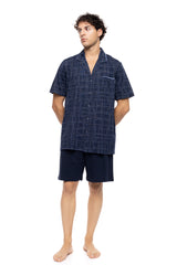 Ulisse - Pyjama Buttoned Shorts Blue Nights