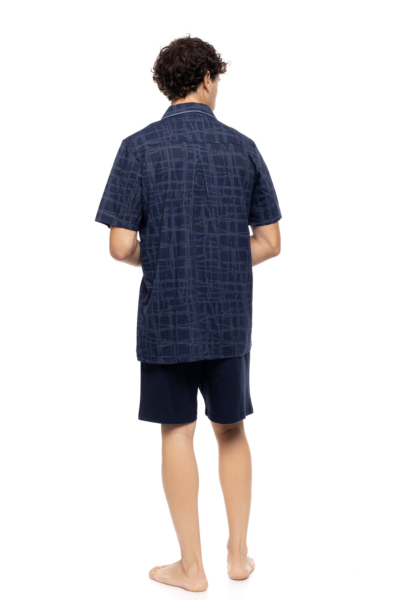 Ulisse - Pyjama Buttoned Shorts Blue Nights