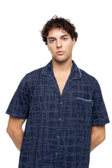 Ulisse - Pyjama Buttoned Shorts Blue Nights