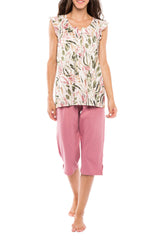 Pink Label - Pyjama Capri  Dusty Flower