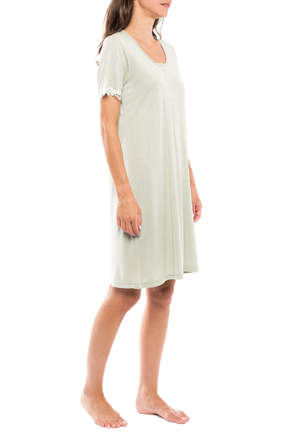 Pink Label - Nightgown Solid Green Geometric