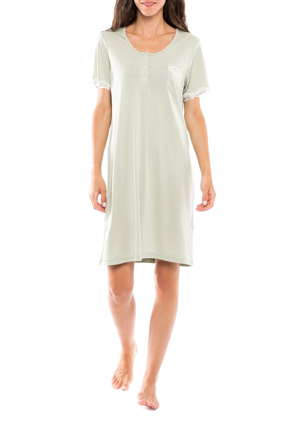 Pink Label - Nightgown Solid Green Geometric