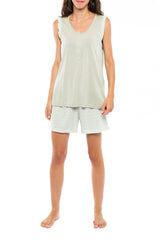 Pink Label - Pyjama Shorts Green Geometric