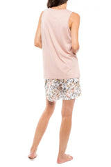 Pink Label - Pyjama Shorts Yellow Flower