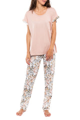 Pink Label - Pyjama Long Pants Yellow Flower