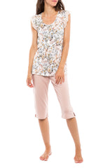Pink Label - Pyjama Capri Yellow Flower