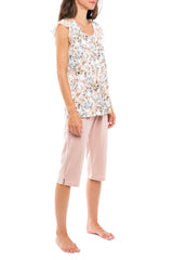 Pink Label - Pyjama Capri Yellow Flower