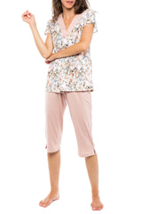 Pink Label - Pyjama Capri Yellow Flower