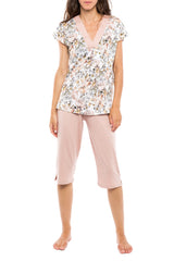 Pink Label - Pyjama Capri Yellow Flower