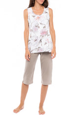 Pink Label - Pyjama Capri Pink Flower
