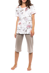 Pink Label - Pyjama Capri Pink Flower
