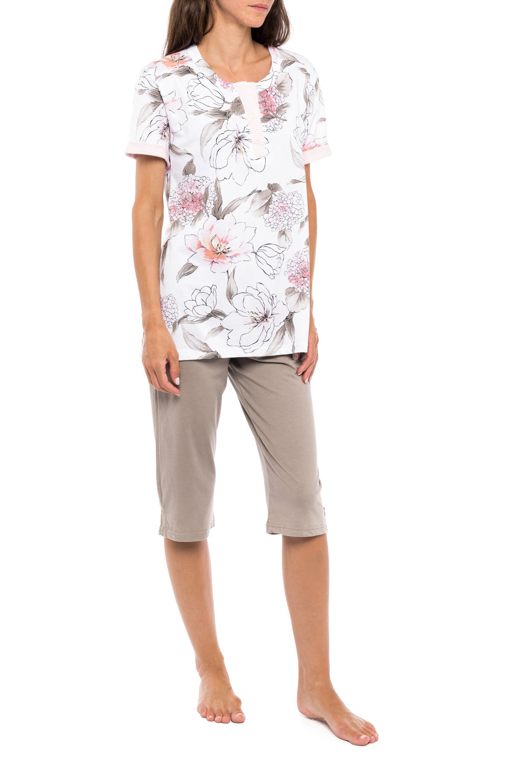 Pink Label - Pyjama Capri Pink Flower