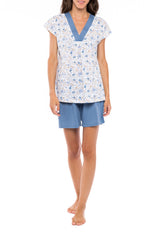 Pink Label - Pyjama V  Blue Flower