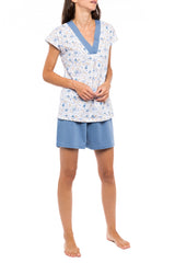 Pink Label - Pyjama V  Blue Flower