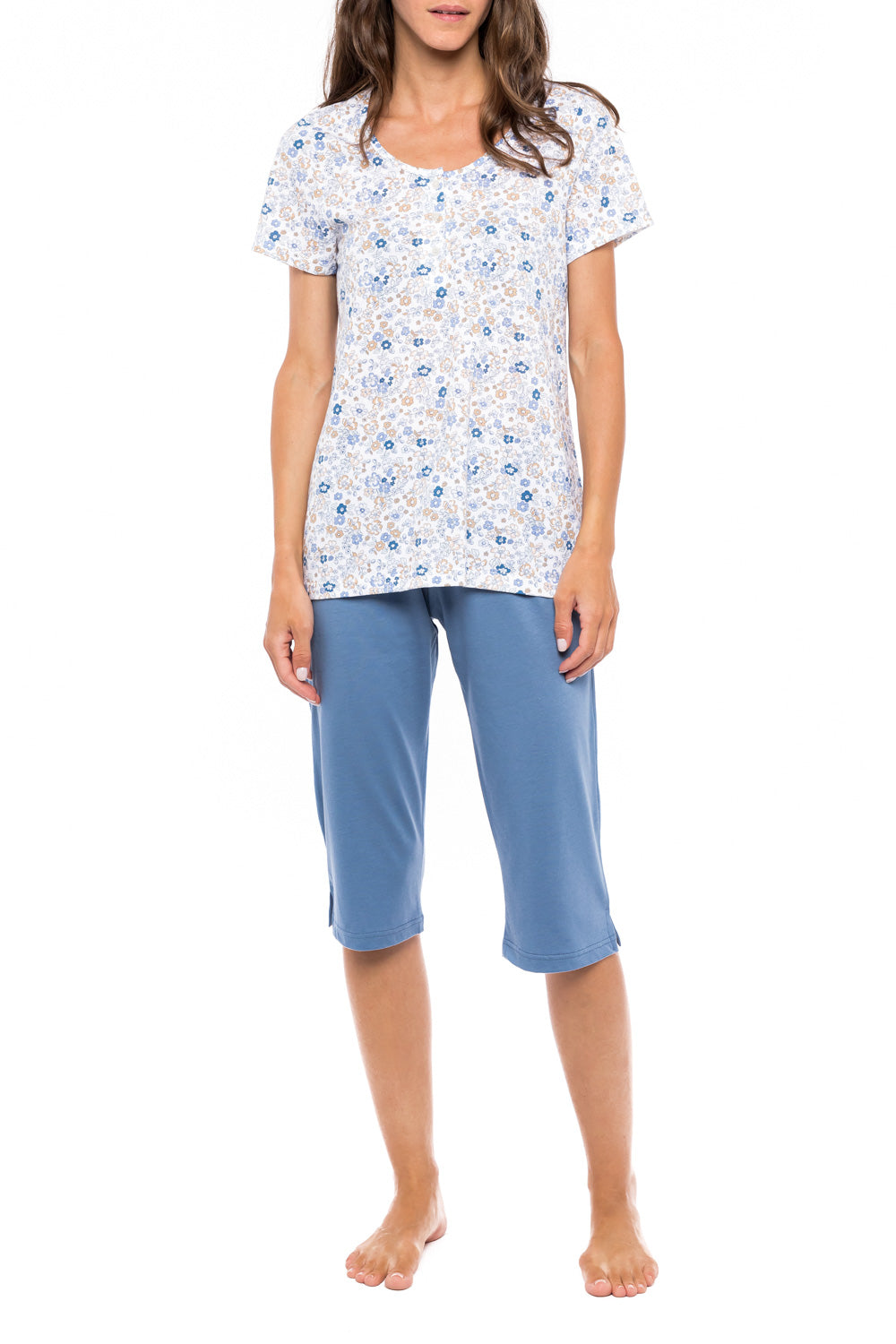 Pink Label - Pyjamas Capri Blue Flower