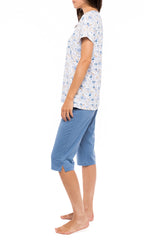 Pink Label - Pyjamas Capri Blue Flower