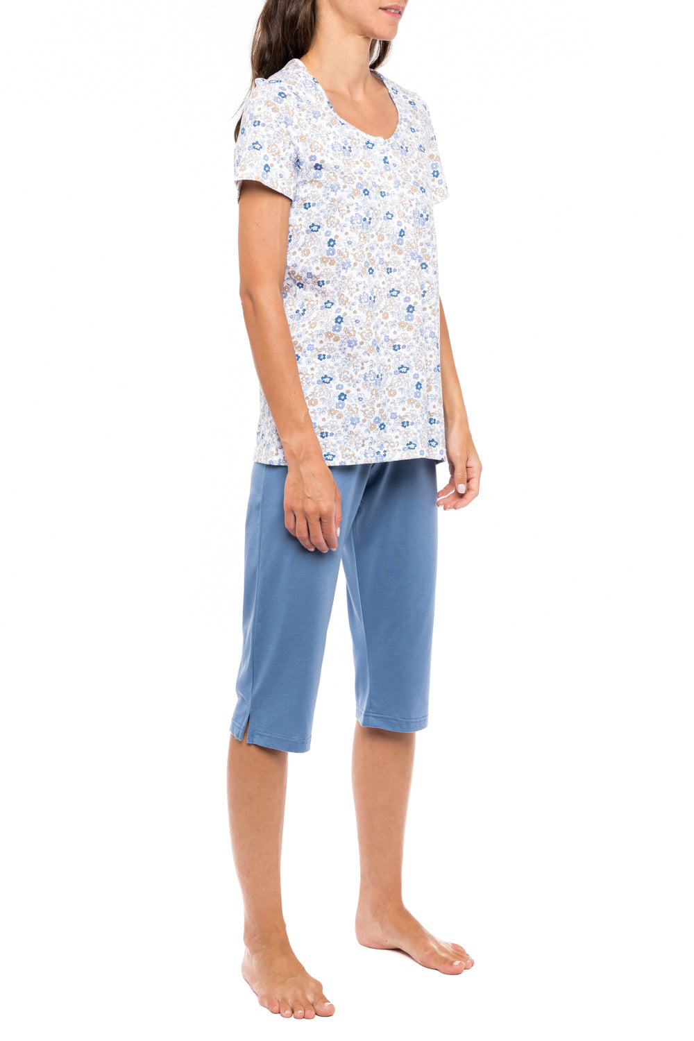 Pink Label - Pyjamas Capri Blue Flower