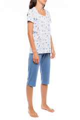 Pink Label - Pyjamas Capri Blue Flower
