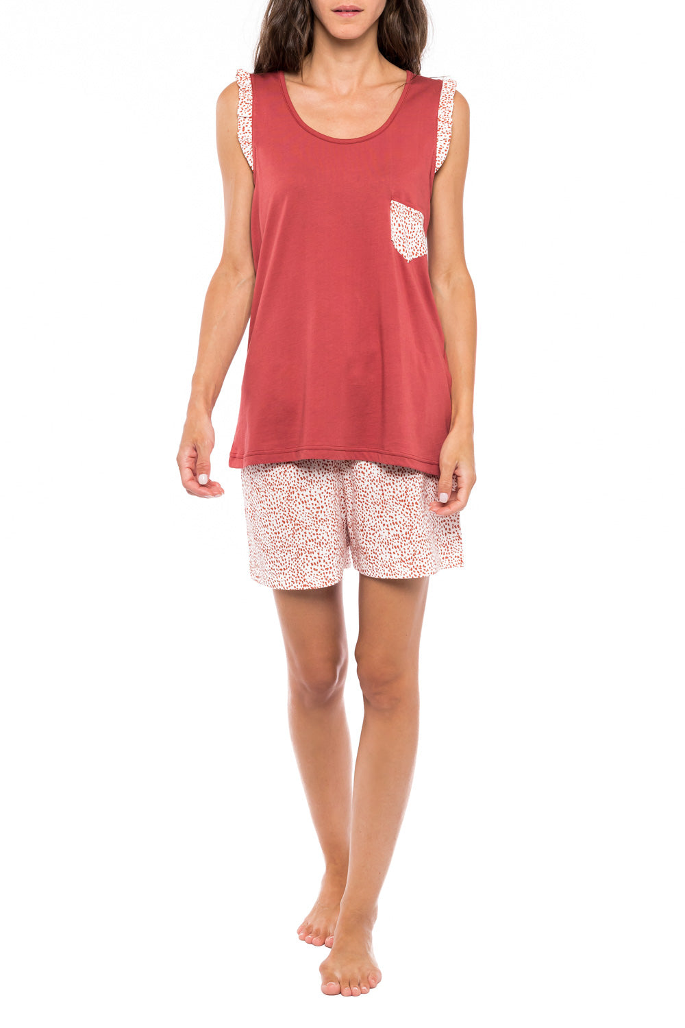 Pink Label - Pyjamas Shorts Red Berry