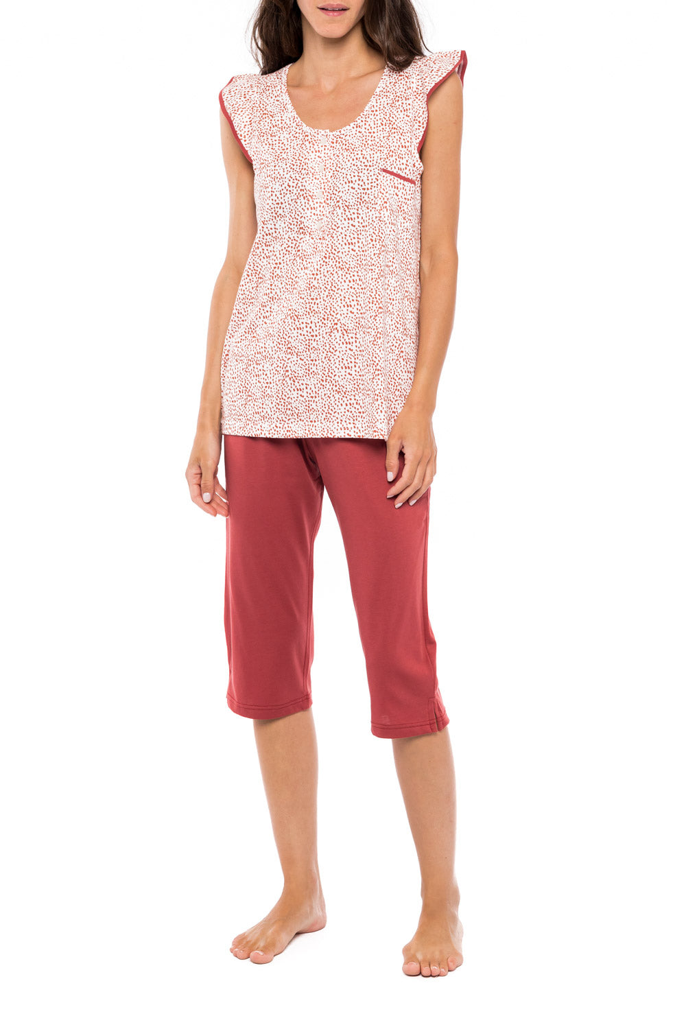 Pink Label - Pyjamas Capri Red Berry
