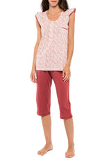 Pink Label - Pyjamas Capri Red Berry