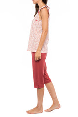 Pink Label - Pyjamas Capri Red Berry