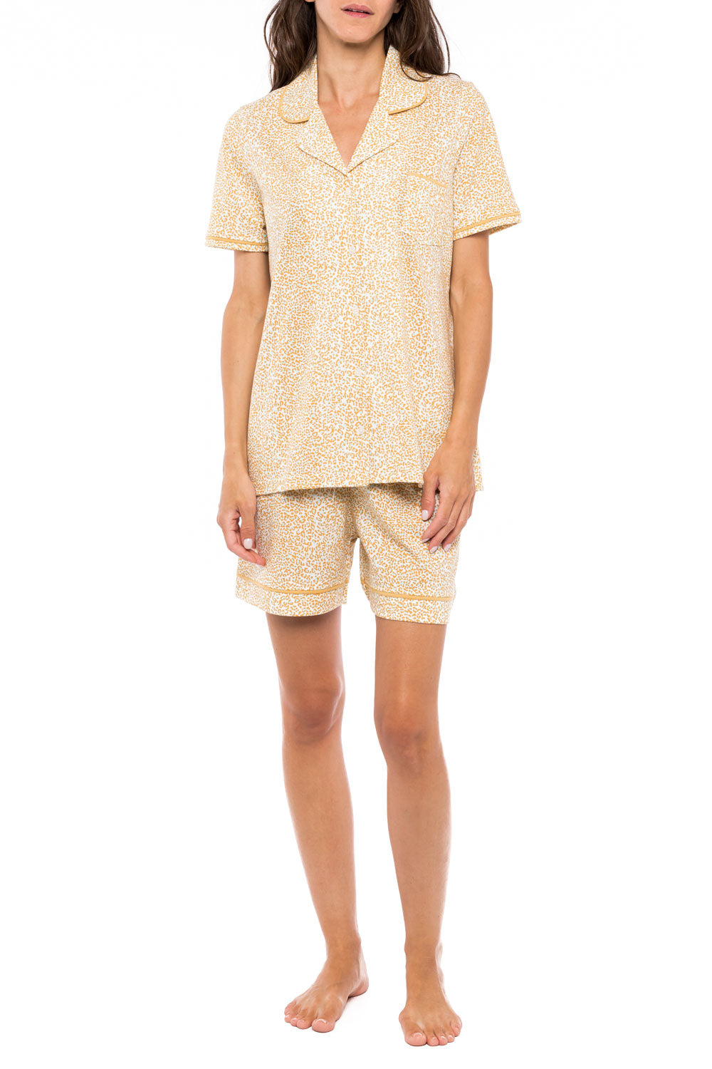 Pink Label - Pyjamas Shorts Yellow Leo