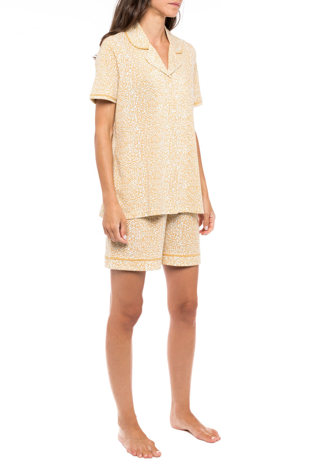 Pink Label - Pyjamas Shorts Yellow Leo