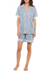 Pink Label - Pyjama Shorts Blue Leo