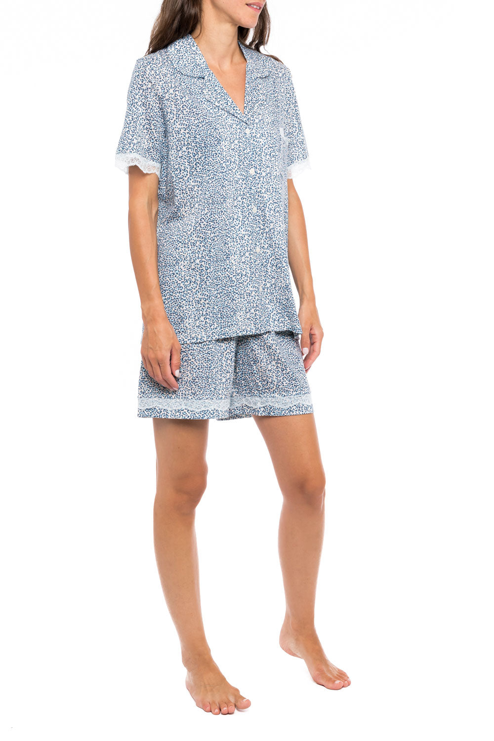 Pink Label - Pyjama Shorts Blue Leo