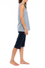 Pink Label - Pyjama Capri Blue Leo